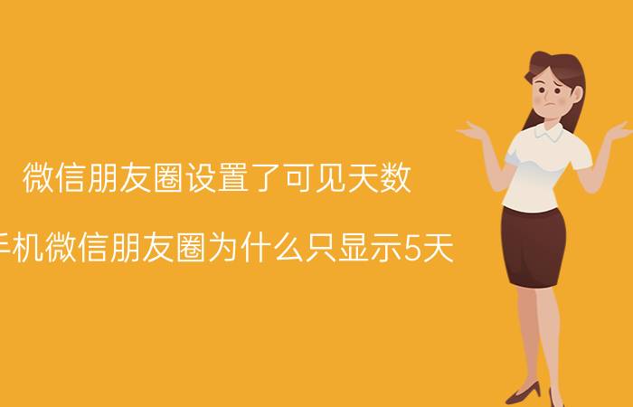 微信朋友圈设置了可见天数 手机微信朋友圈为什么只显示5天？